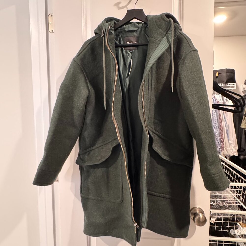Madewell Lynnford Insuluxe Coat, M, Heather Dark Pine